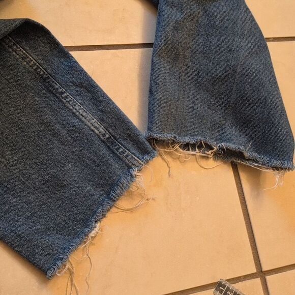 Everlane The Way High Jean Organic Cotton Raw Hem Distressed Blue 28 Regular - Picture 4 of 15